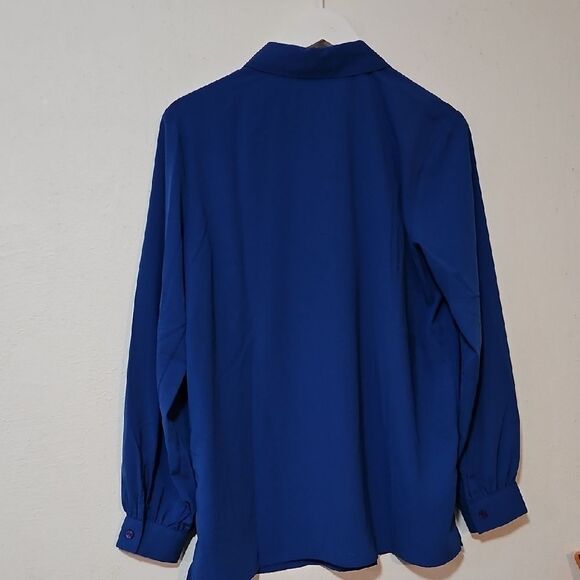Susan Graver Essentials Royal Blue Blouse - Picture 7 of 7
